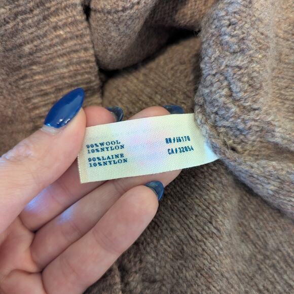 Leifsdottir Anthropologie Wool Brown Cable Knit Button Cardigan Sweater Size XS - Picture 8 of 8